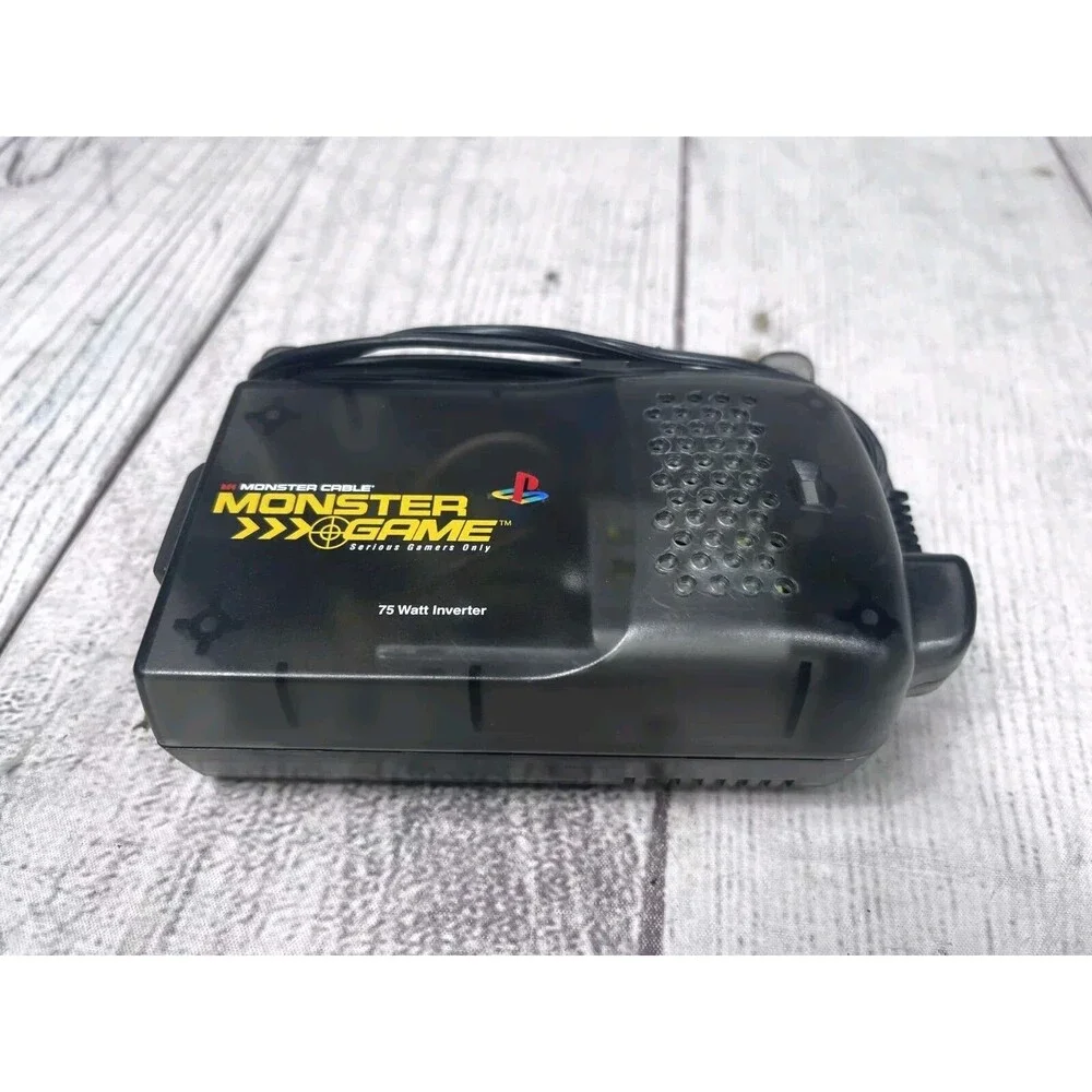 Monster Cable PlayStation 75w Power Inverter 12v Car PS1 PS2 Sony TESTED WORKING